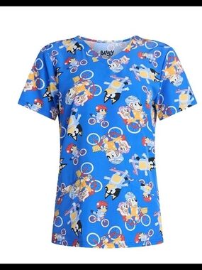 Bluey Short Sleeve Scrub Top Blue
